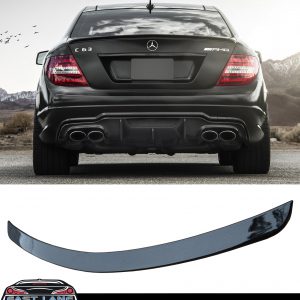 MERCEDES C CLASS W204 REAR BOOT TRUNK SPOILER AMG STYLE GLOSS BLACK 2007-2014