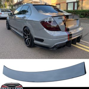 MERCEDES C CLASS W204 REAR WINDOW ROOF SPOILER AMG STYLE CARBON LOOK 2007-2014