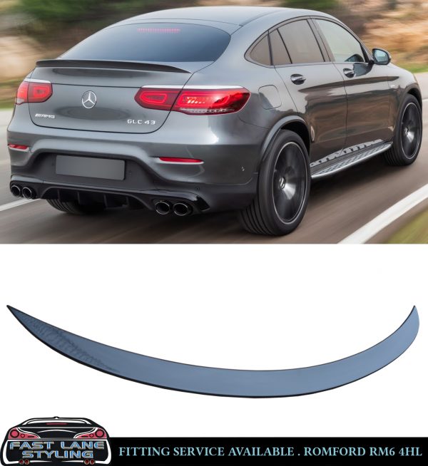 REAR BOOT SPOILER AMG STYLE GLOSS BLACK FOR MERCEDES GLC C253 COUPE FACELIFT 2019-2023 - Image 2