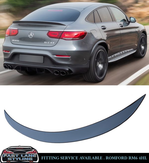 REAR BOOT SPOILER AMG STYLE GLOSS BLACK FOR MERCEDES GLC C253 COUPE FACELIFT 2019-2023