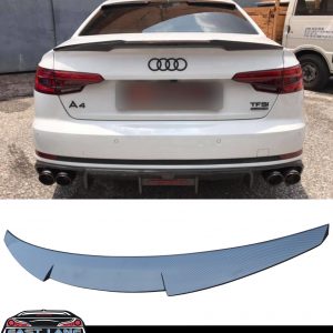 AUDI A4 S4 B9 SALOON REAR BOOT TRUNK SPOILER V STYLE CARBON FIBRE LOOK 2016+