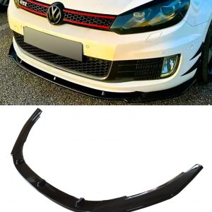 FRONT LIP SPLITTER SPOILER GLOSS BLACK FOR VW GOLF MK6 GTI GTD GTE 2009-2013