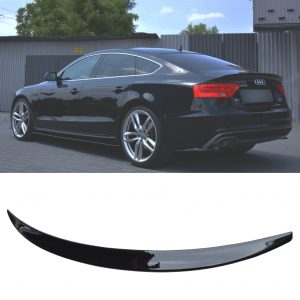 REAR BOOT TRUNK LIP SPOILER GLOSS BLACK FOR AUDI A5 S5 8T SPORTBACK 2009-2016