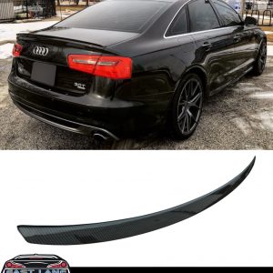 AUDI A6 C7 REAR BOOT TRUNK LIP SPOILER CARBON FIBRE LOOK 2012-2017 OEM FIT