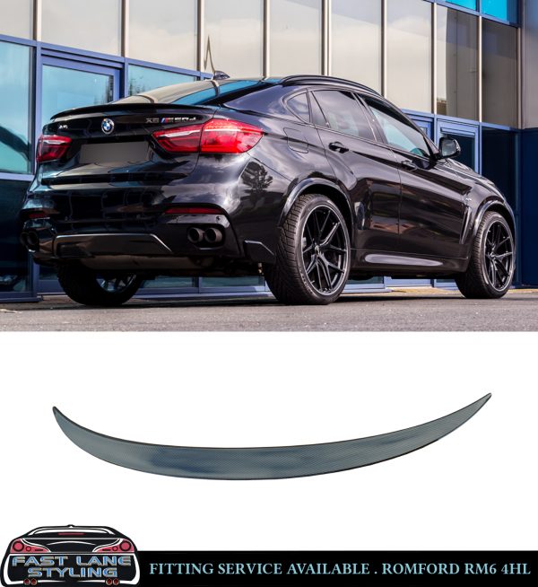 BMW X6 F16 X6M STYLE M PERFORMANCE REAR BOOT SPOILER LIP CARBON LOOK 2014-2019 - Image 2