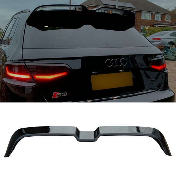 REAR ROOF SPOILER OETTINGER STYLE GLOSS BLACK FOR AUDI A3 8V HATCHBACK 5DR 2013-2020 - Image 2