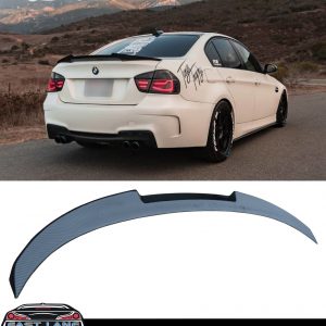 REAR BOOT TRUNK SPOILER V STYLE CARBON FIBRE LOOK FOR BMW 3 SERIES E90 2005-2011