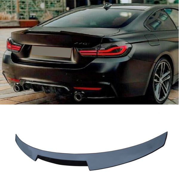 BMW 4 SERIES COUPE F32 GLOSS BLACK M4 V STYLE REAR BOOT TRUNK SPOILER 2013-2020