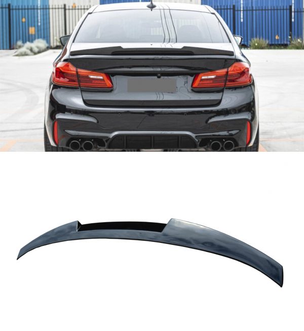 REAR SPOILER BOOT SPOILER V STYLE GLOSS BLACK FOR BMW 5 SERIES G30 2017+
