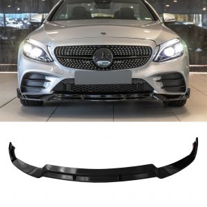 FRONT LIP SPLITTER SPOILER GLOSS BLACK FOR MERCEDES C CLASS W205 S205 SE 2019+
