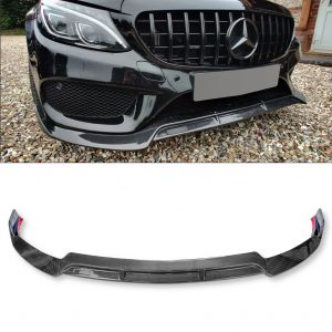 FRONT LIP SPLITTER CARBON LOOK FOR MERCEDES C CLASS W205 S205 LCI 2019+ NON AMG