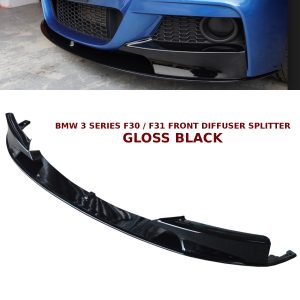 BMW 3 SERIES F30 F31 M SPORT FRONT SPLITTER LIP SPOILER GLOSS BLACK 3 PIECE