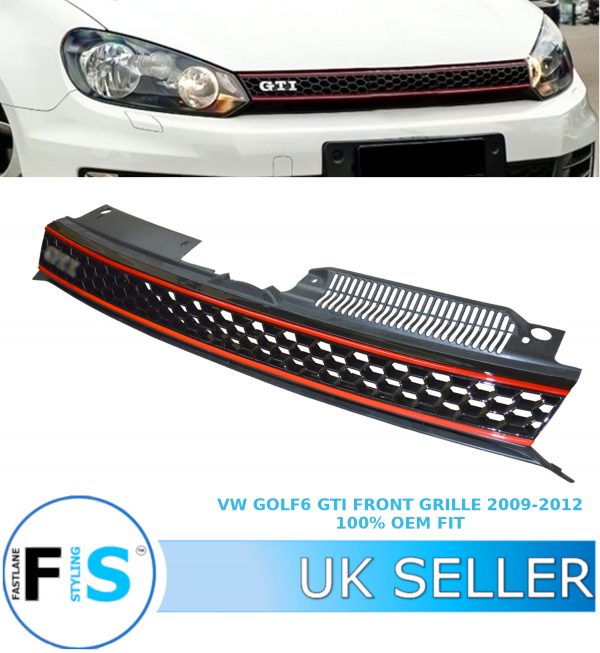 FRONT BUMPER GRILLE BADGELESS HONEYCOMB GTI STYLE FOR VW GOLF MK6 2009-2013