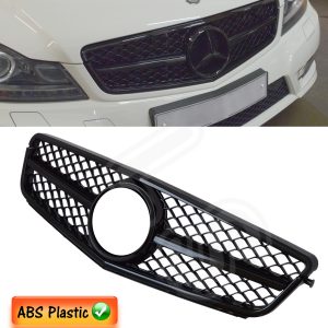 MERCEDES C CLASS W204 SALOON COUPE ESTATE 2007-2013 FRONT GRILLE BLACK 100% FIT