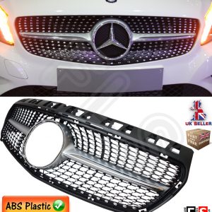 DIAMOND FRONT GRILLE MERCEDES A CLASS W176 2012-2016 ONLY CHROME BADGE GRILL