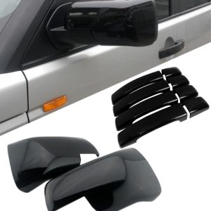 RANGE ROVER SPORT SIDE WING MIRROR COVERS & DOOR HANDLE COVERS GLOSS BLACK 05-09