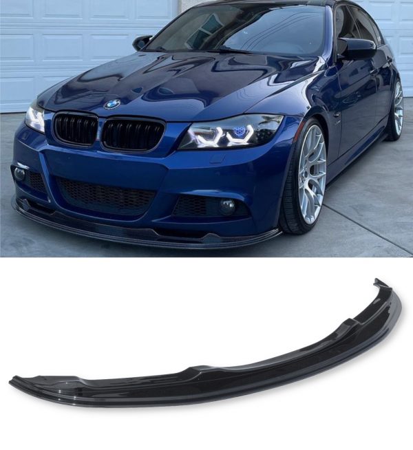 BMW 3 SERIES E90 E91 M PERFORMANCE PRE LCI FRONT LIP SPLITTER GLOSS BLACK 05-08 - Image 3
