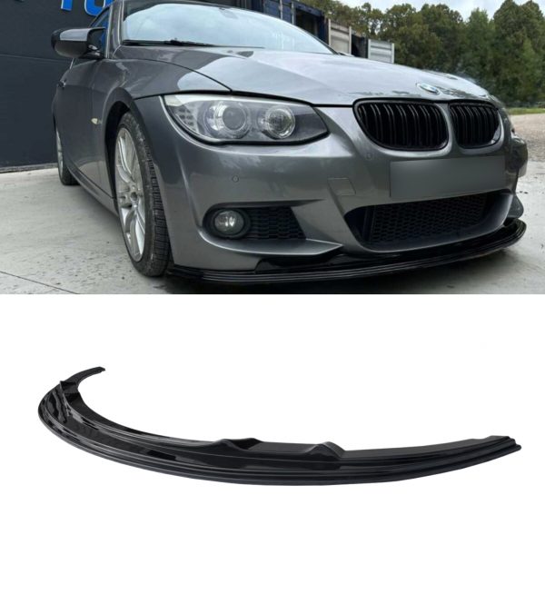 FRONT SPLITTER GLOSS BLACK M PERFORMANCE FOR BMW 3 SERIES E92 E93 PRE LCI 2005-2008 - Image 2