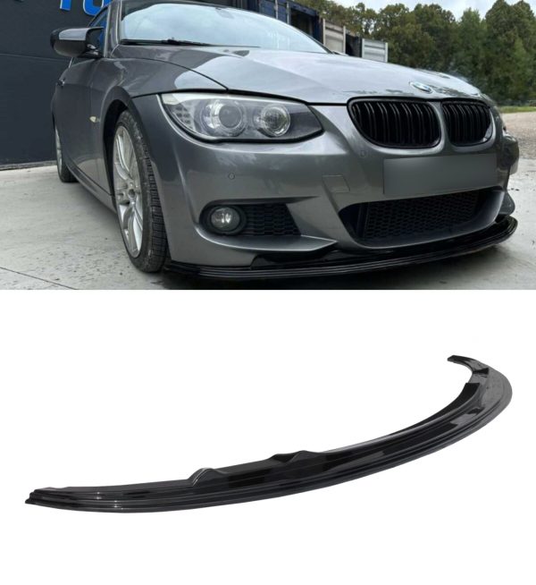 FRONT SPLITTER GLOSS BLACK M PERFORMANCE FOR BMW 3 SERIES E92 E93 PRE LCI 2005-2008 - Image 3