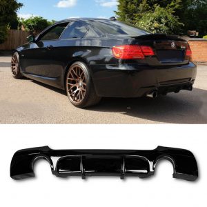 REAR DIFFUSER 335i LOOK GLOSS BLACK FOR BMW 3 SERIES E92 E93 2006-2013