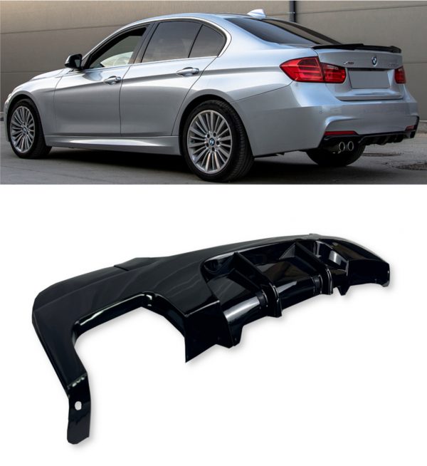REAR DIFFUSER WITHOUT LED LIGHT GLOSS BLACK FOR BMW 3 SERIES E92 E93 2005-2011 - Image 3