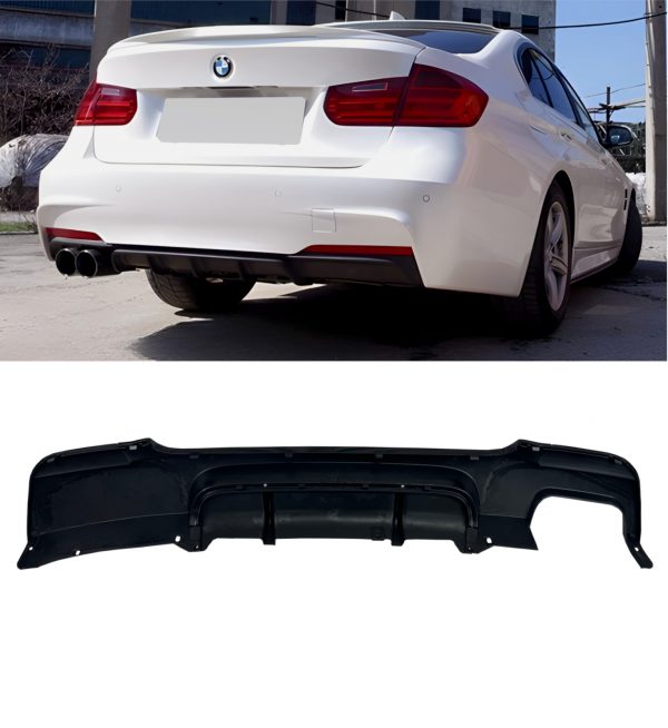 REAR DIFFUSER WITHOUT LED LIGHT GLOSS BLACK FOR BMW 3 SERIES E92 E93 2005-2011 - Image 4