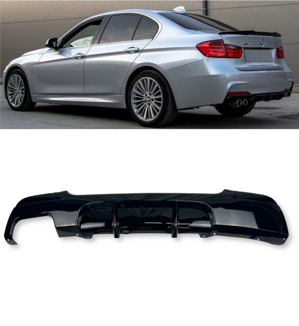 REAR DIFFUSER WITHOUT LED LIGHT GLOSS BLACK FOR BMW 3 SERIES E92 E93 2005-2011 - Image 5