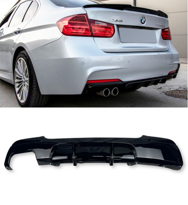 REAR DIFFUSER WITHOUT LED LIGHT GLOSS BLACK FOR BMW 3 SERIES E92 E93 2005-2011