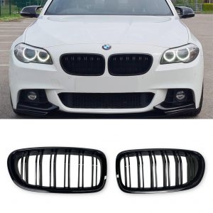 FRONT KIDNEY GRILLE GLOSS BLACK FOR BMW 5 SERIES F10 F11 2010-2017