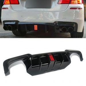 BMW 5 SERIES F10 F11 REAR DIFFUSER WITH LED LIGHT M5 LOOK GLOSS BLACK 2010-2017
