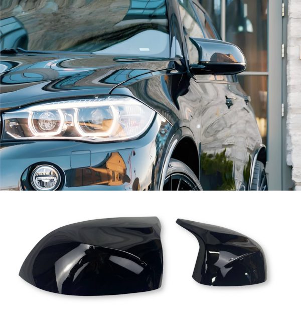 SIDE WING MIRROR COVERS X5M X6M STYLE GLOSS BLACK FOR BMW X3 X4 X5 X6 2014+ - Image 2