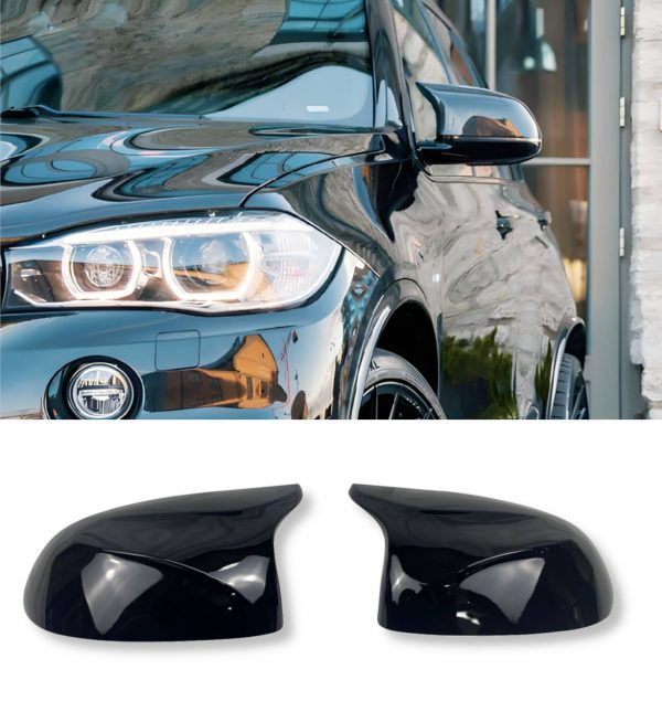 SIDE WING MIRROR COVERS X5M X6M STYLE GLOSS BLACK FOR BMW X3 X4 X5 X6 2014+
