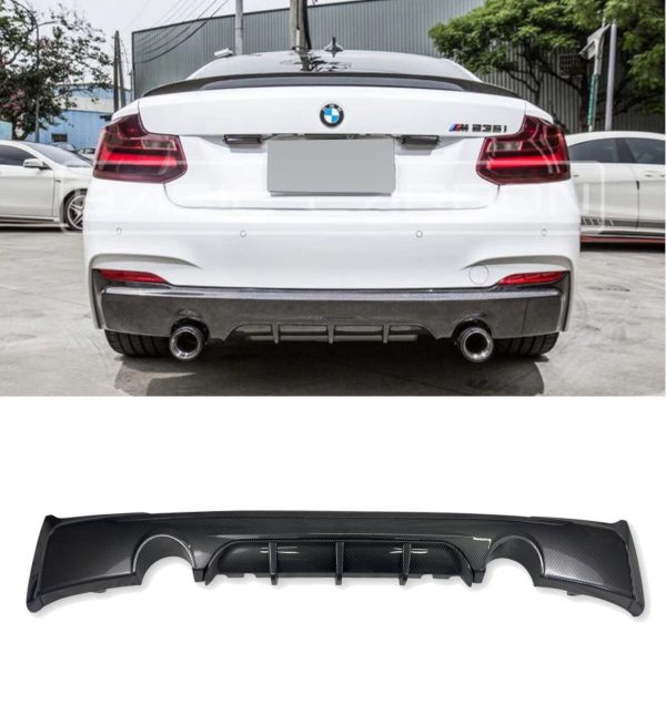 REAR DIFFUSER M240i STYLE CARBON LOOK FOR BMW 2 SERIES F22 F23 2014-2020