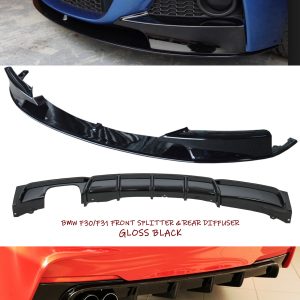 BMW 3 SERIES F30 F31 FRONT DIFFUSER SPLITTER & REAR BUMPER DIFFUSER GLOSS BLACK