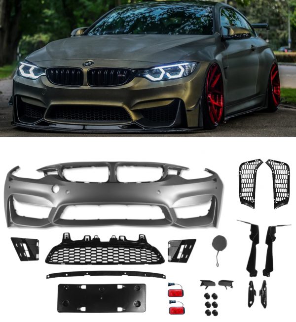 FRONT BUMPER BODYKIT CONVERSION M4 LOOK FOR BMW 4 SERIES PRIMED F32 F33 2013-20