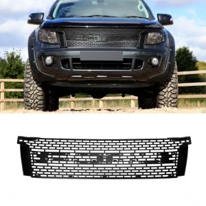 FRONT GRILLE MESH MATTE BLACK FOR FORD RANGER T6 MK1 PRE-FACELIFT 2012-2015