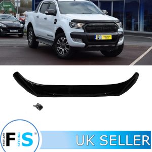 FRONT BONNERT GUARD PROTECTOR GLOSS BLACK FOR FORD RANGER T7 WILDTRACK 2015-2020