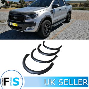 SLIM WHEEL ARCHES FENDER FLARES NARROW MATTE BLACK FOR FORD RANGER T7 2015-2019