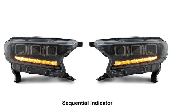 DRL HEADLIGHT SET WITH DYNAMIC INDICATOR FOR FORD RANGER T6 XLT PX XLS LX 2012+ - Image 4