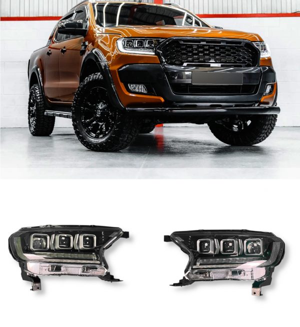DRL HEADLIGHT SET WITH DYNAMIC INDICATOR FOR FORD RANGER T6 XLT PX XLS LX 2012+