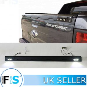 TAILGATE COVER TRIM BED PROTECTOR WITH LED MATTE BLACK FITS FORD RANGER T6 T7 T8