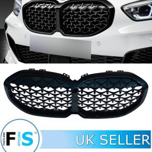 BMW 1 SERIES F40 DIAMOND STYLE M SPORT FRONT GRILLE GLOSS BLACK 2019+