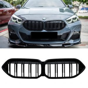 DOUBLE SLAT FRONT KIDNEY GRILLE GLOSS BLACK FOR BMW 2 SERIES GRAN COUPE F44 20+