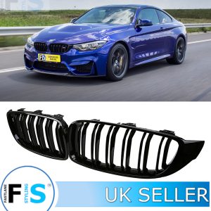 BMW 4 SERIES F32 F33 F36 F80 F82 F83 M3 M4 FRONT KIDNEY GRILLE GLOSS BLACK