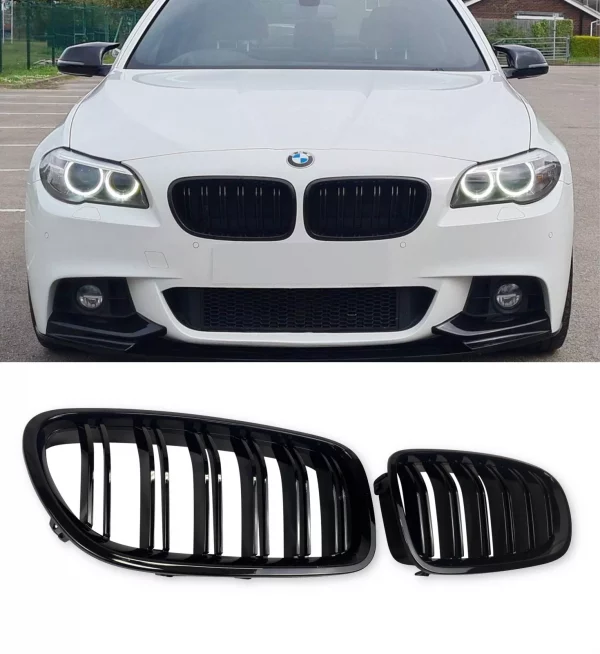 BMW 5 SERIES F10 F11 FRONT KIDNEY GRILLE GLOSS BLACK 2010-2017 GRILLES - Image 2