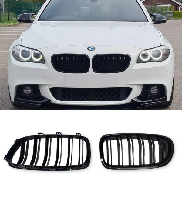 BMW 5 SERIES F10 F11 FRONT KIDNEY GRILLE GLOSS BLACK 2010-2017 GRILLES - Image 3
