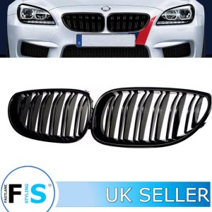 FRONT KIDNEY GRILLE GLOSS BLACK FOR BMW 5 SERIES E60 E61 2004-2010