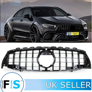 MERCEDES CLA CLASS C118 FRONT GT PANAMERICANA GRILLE ALL GLOSS BLACK 2020+