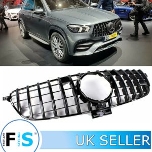 MERCEDES GLE W166 GT AMG PANAMERICANA GLOSS BLACK GT GRILLE WITH CAMERA 2015-2019