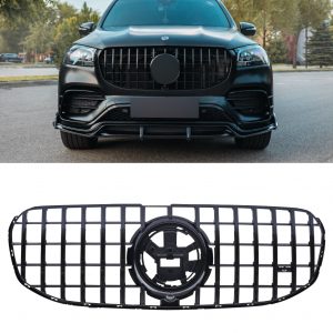 FRONT GRILLE AMG PANAMERICANA GT STYLE GLOSS BLACK FOR MERCEDES GLS X167 2020+